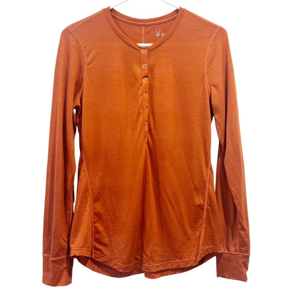 Ibex Women's Travel Henley Long Sleeve Top Size Medium